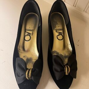 Vintage Black Velvet Flats